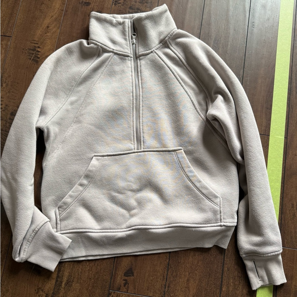 Cozy Beige Quarter-Zip Pullover